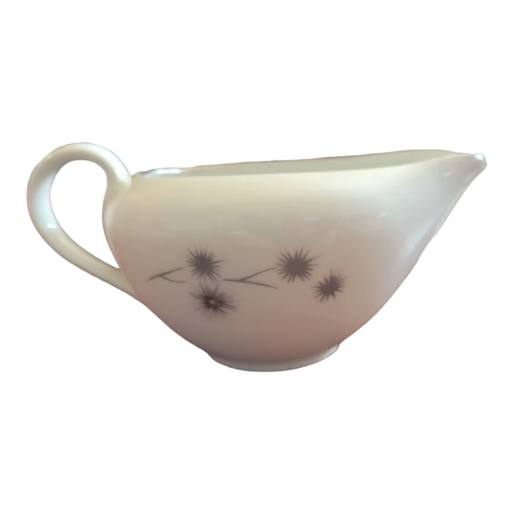 Vtg Platinum Star Burst Creative Creamer Pitcher Porcelain #1014